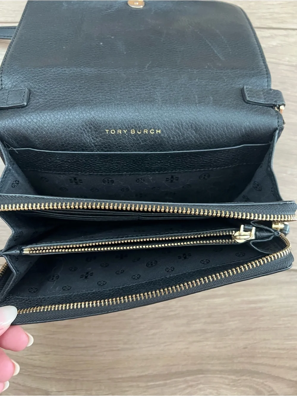 Tory Burch Black Leather Harper Crossbody Bag